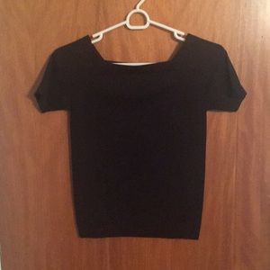 Top with geometric neckline